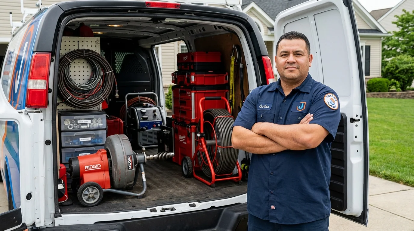 Professional drain cleaning equipment and Johns Plumbing LLC plumber in Sinton
