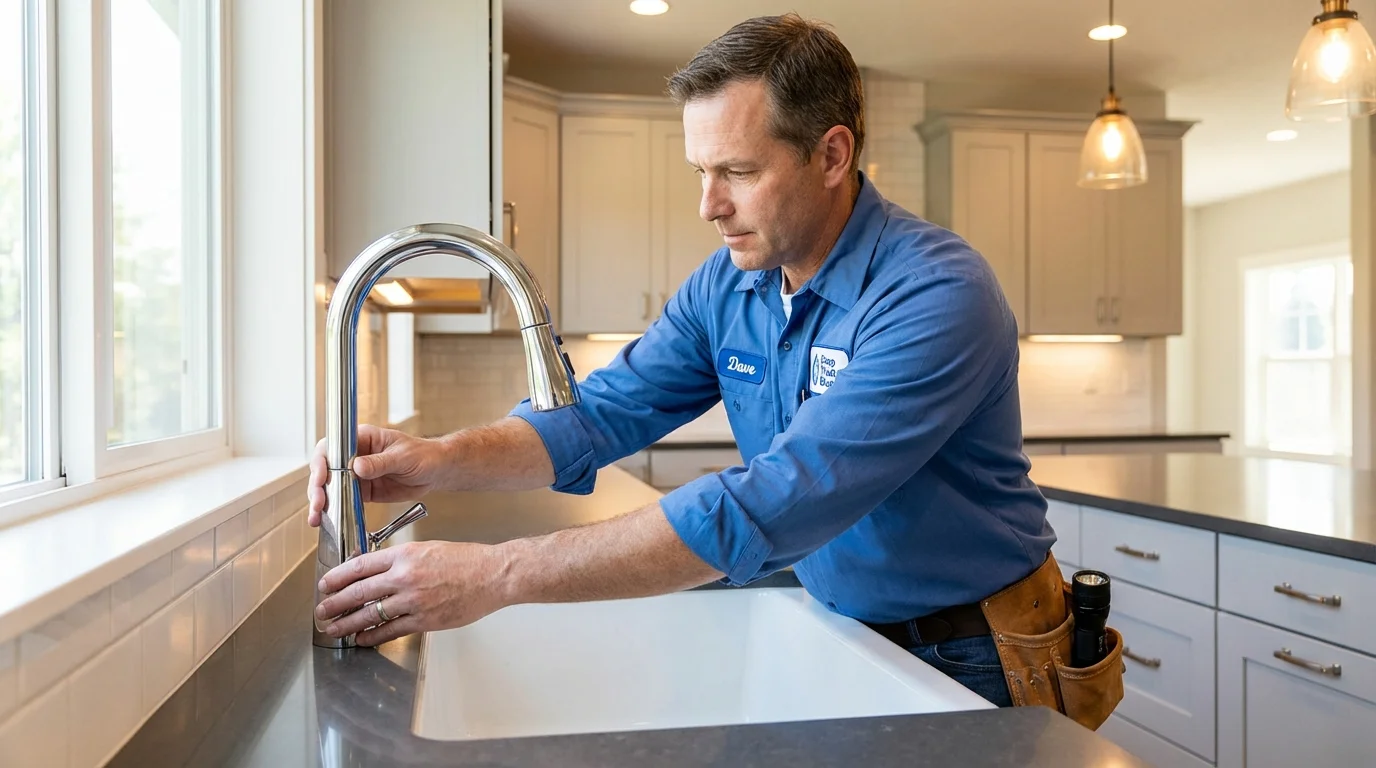 Kitchen faucet installation by Johns Plumbing LLC in Sinton