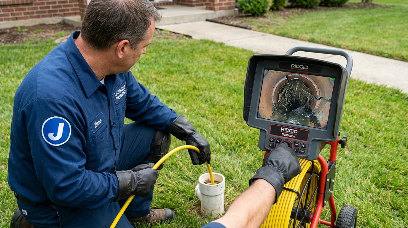 Sewer camera inspection being performed by Johns Plumbing LLC in Sinton